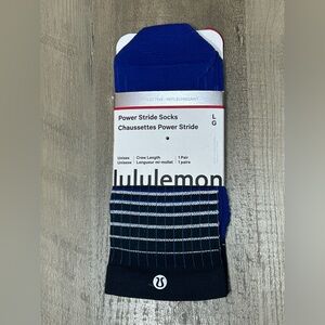 NWT Lululemon Men's Power Stride Socks - Sz large *true navy/riverside blue*